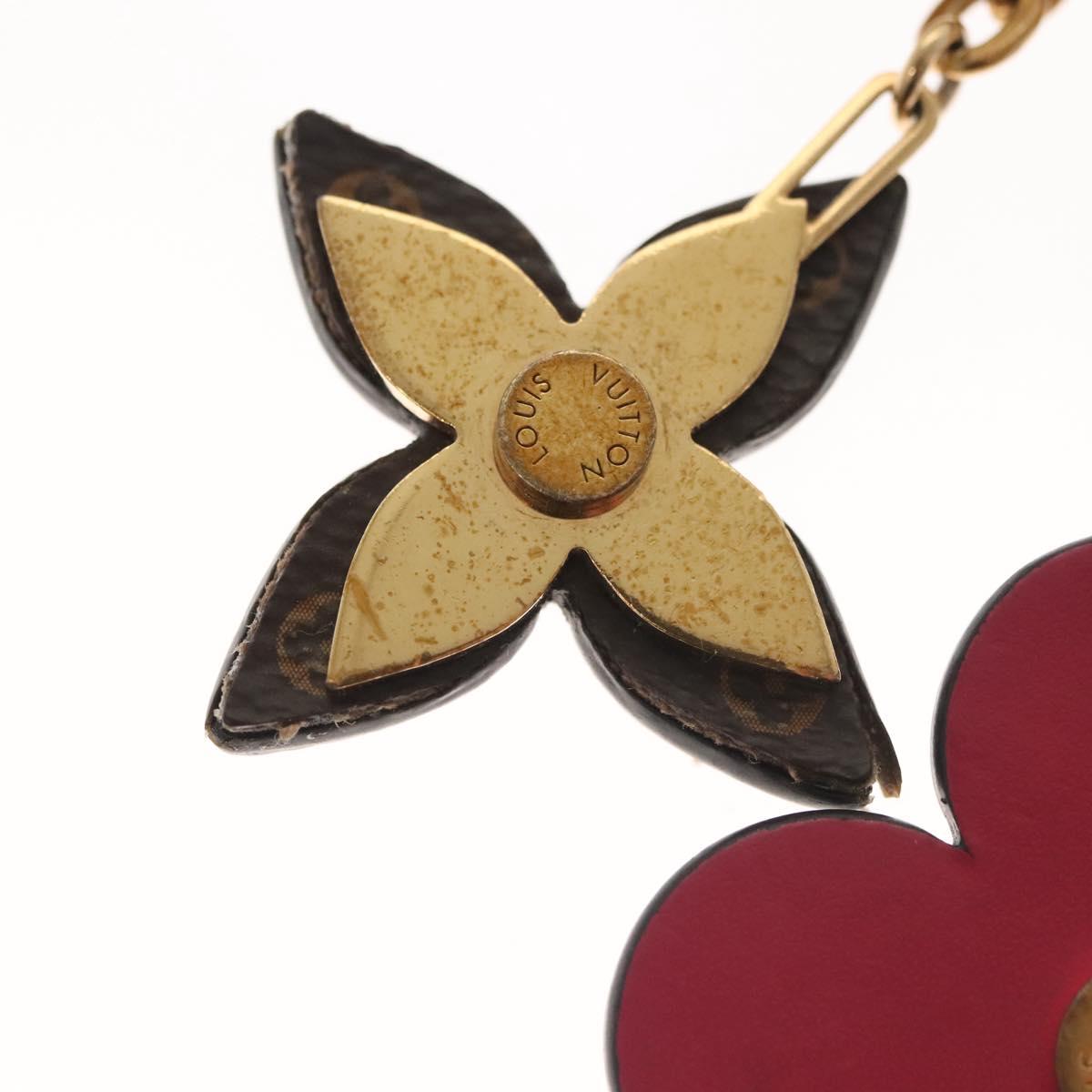 LOUIS VUITTON Monogram Blooming Flower Charm metal Gold M63084 LV Auth 142401