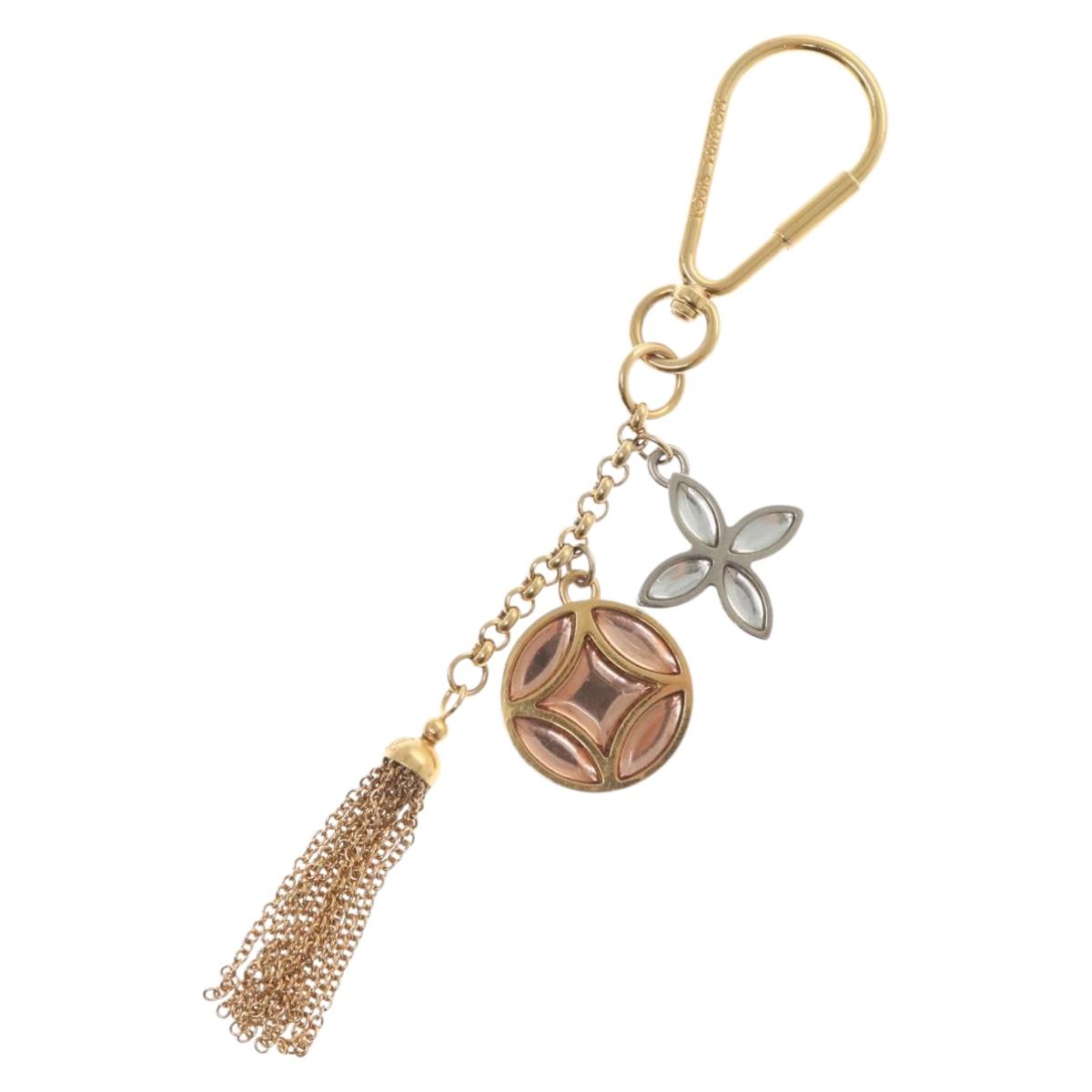 LOUIS VUITTON Porte Cles Ice Flower Charm metal Gold Tone M66780 LV Auth 142402V