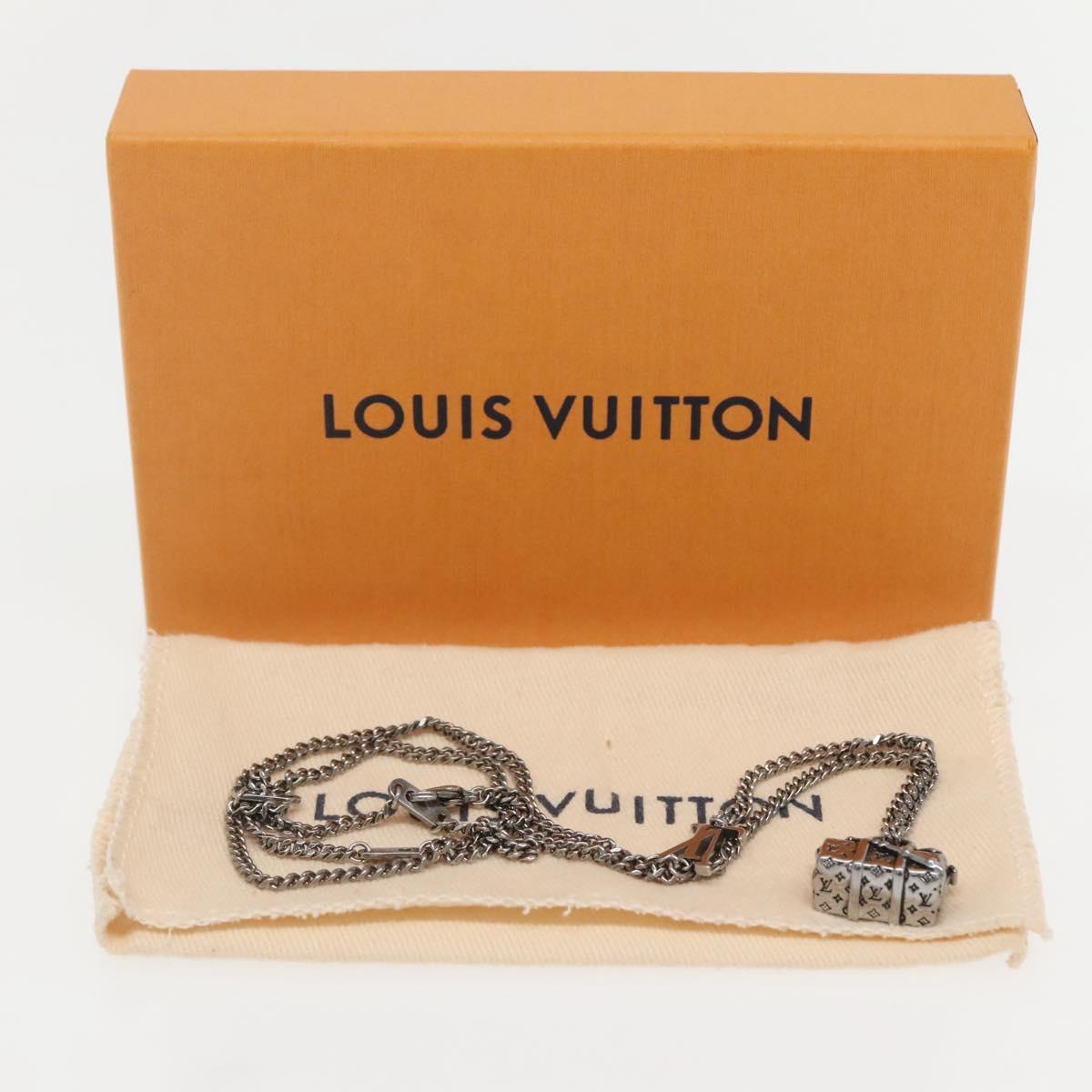 LOUIS VUITTON Collier LV Keepall Necklace metal Silver M00914 LV Auth 142404M