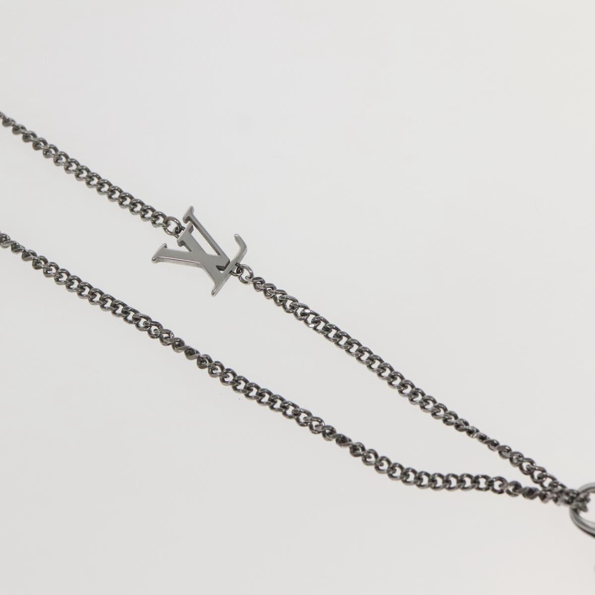 LOUIS VUITTON Collier LV Keepall Necklace metal Silver M00914 LV Auth 142404M