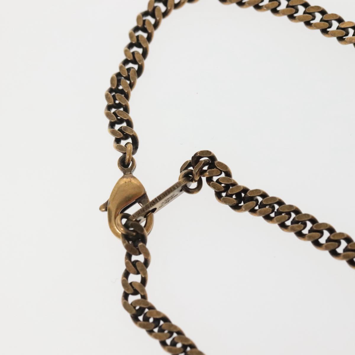 LOUIS VUITTON Collier Printed Initials LV Wood Necklace Gold MP2780 Auth 142405M