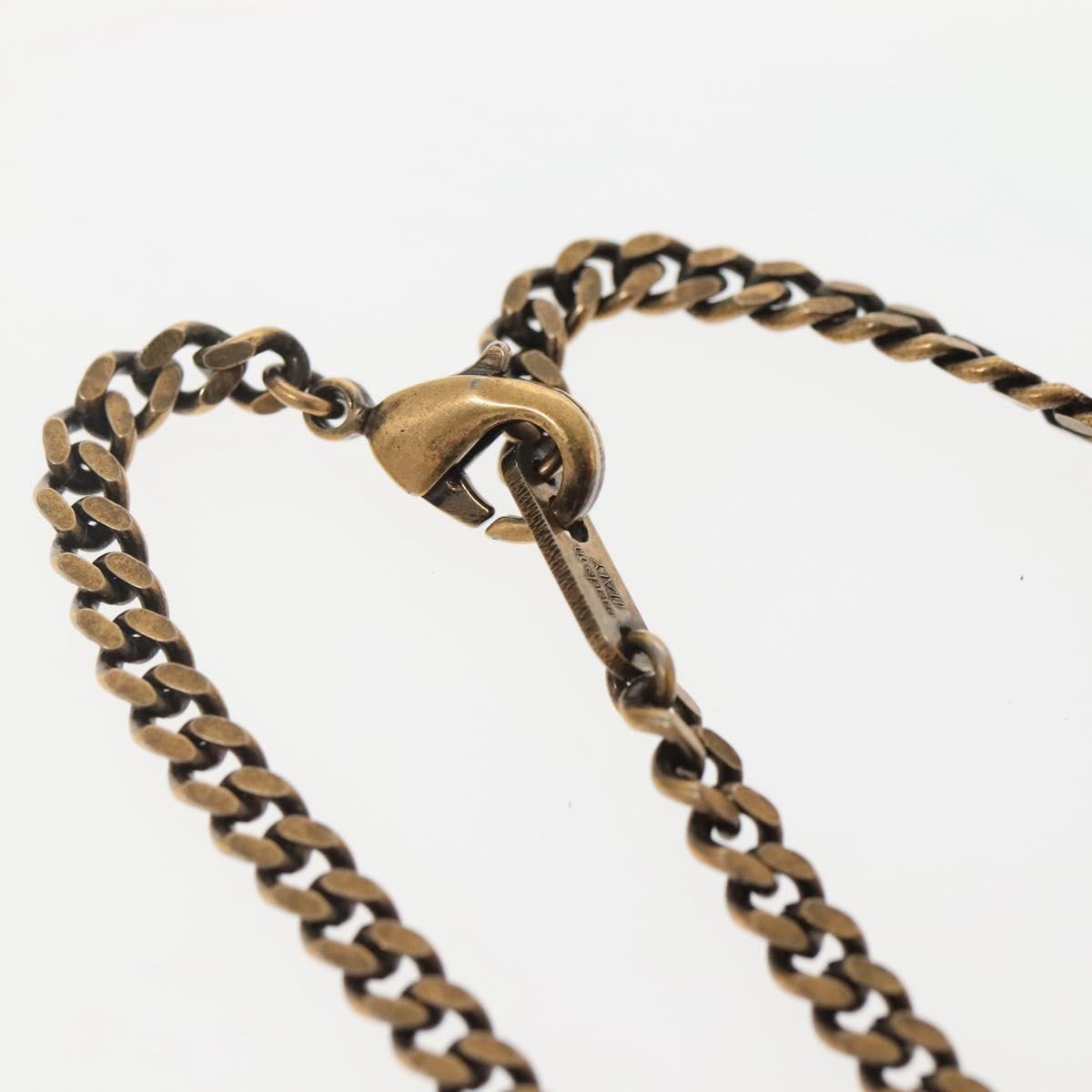 LOUIS VUITTON Collier Printed Initials LV Wood Necklace Gold MP2780 Auth 142405M