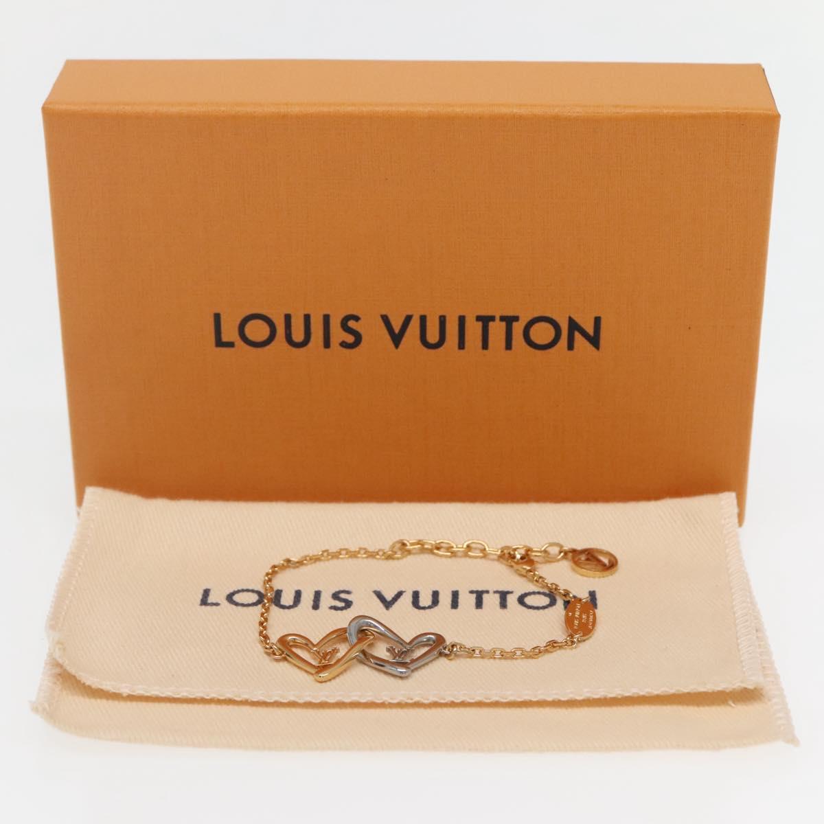 LOUIS VUITTON Brassle Heart Falling in Love Bracelet Gold M00466 LV Auth 142406SAM