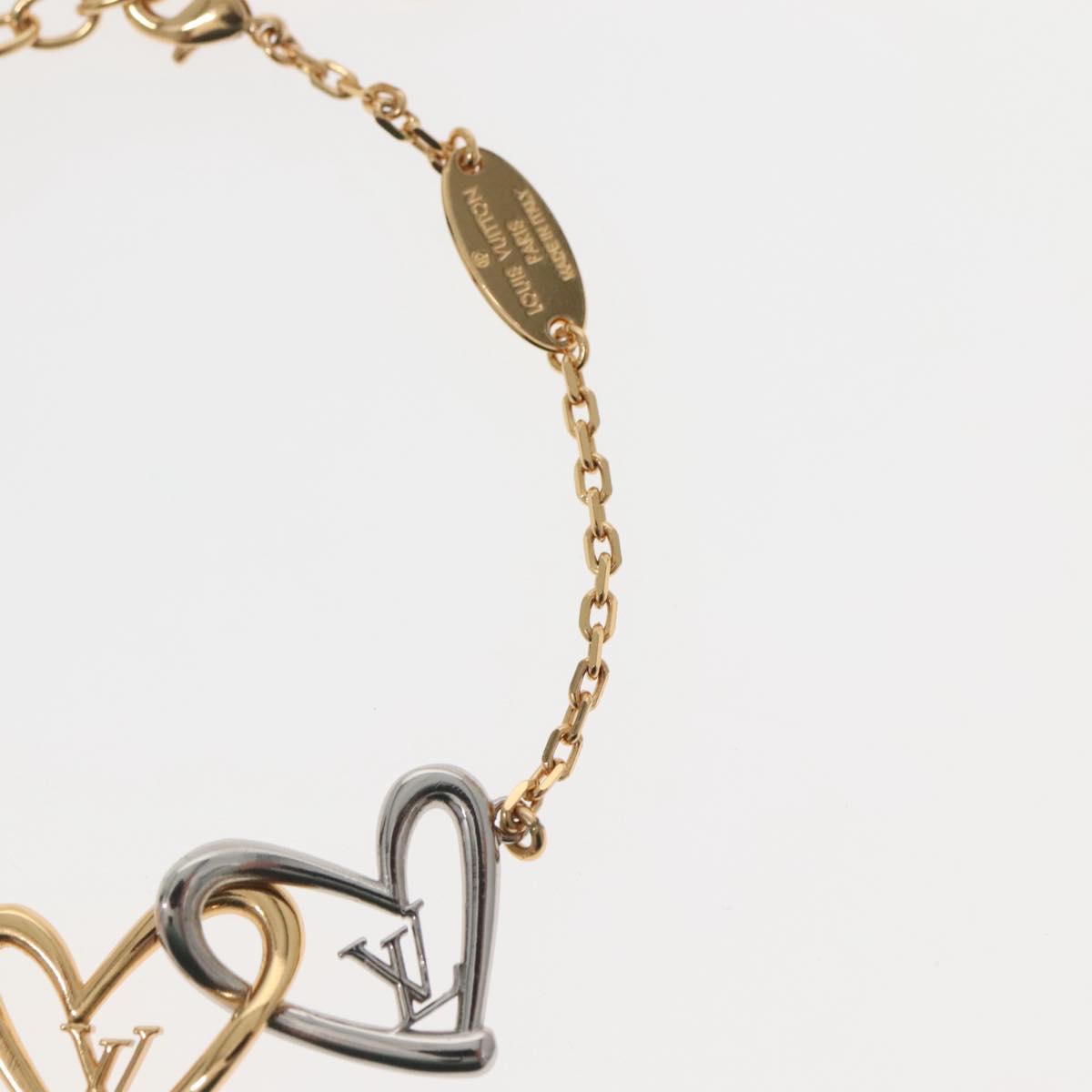 LOUIS VUITTON Brassle Heart Falling in Love Bracelet Gold M00466 LV Auth 142406M