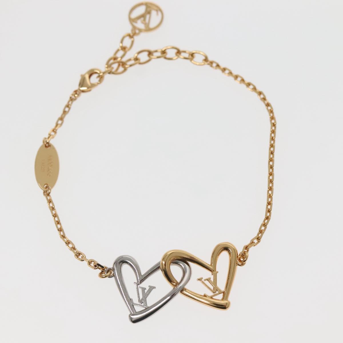 LOUIS VUITTON Brassle Heart Falling in Love Bracelet Gold M00466 LV Auth 142406SAM