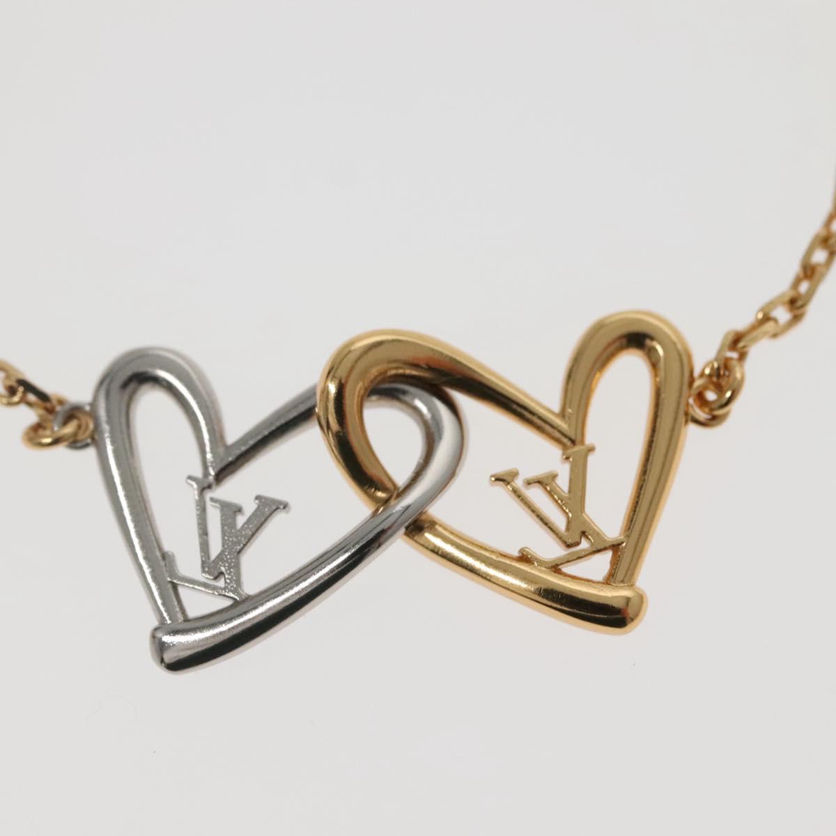 LOUIS VUITTON Brassle Heart Falling in Love Bracelet Gold M00466 LV Auth 142406SAM