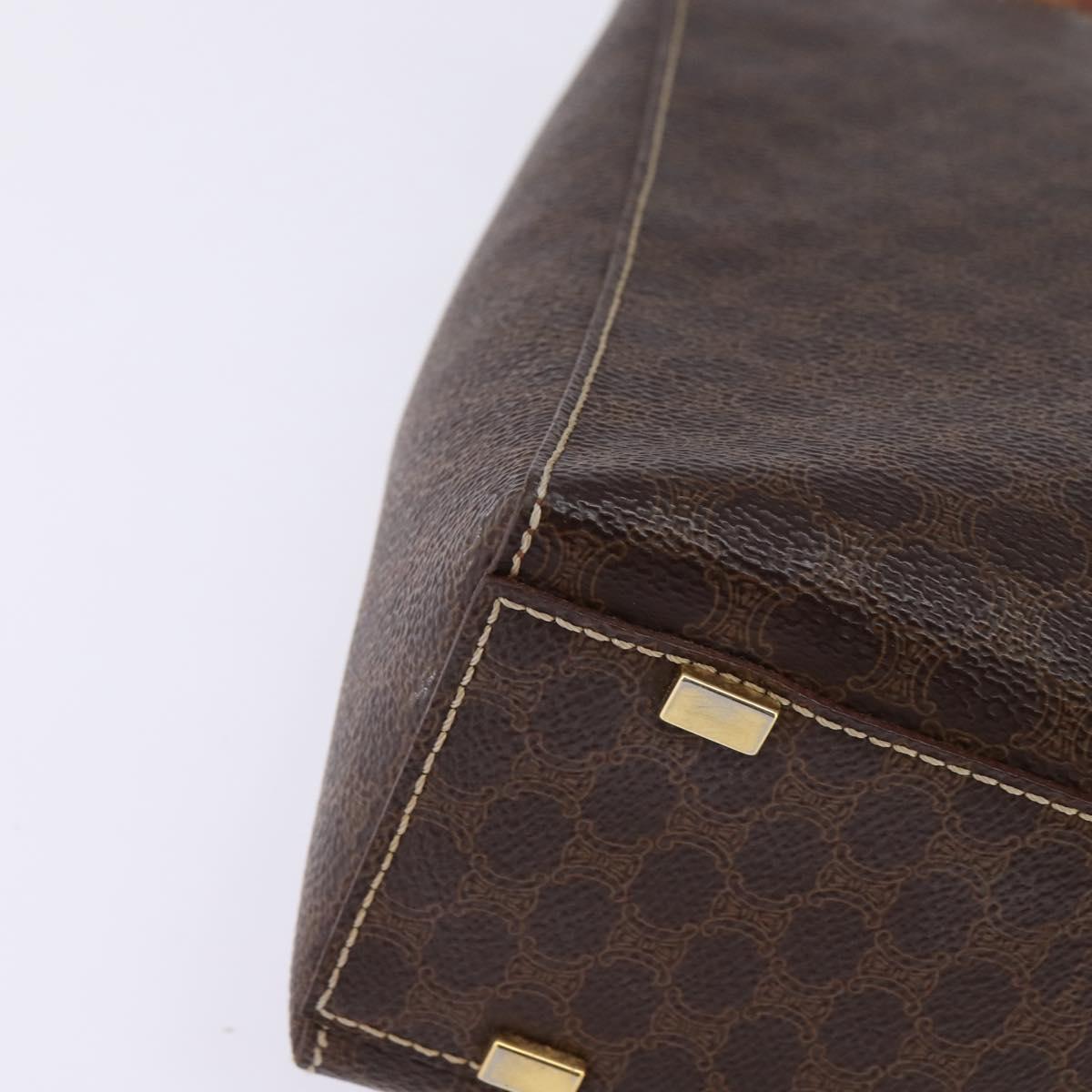CELINE Macadam Canvas Hand Bag PVC Leather 2way Brown Gold Auth 142436