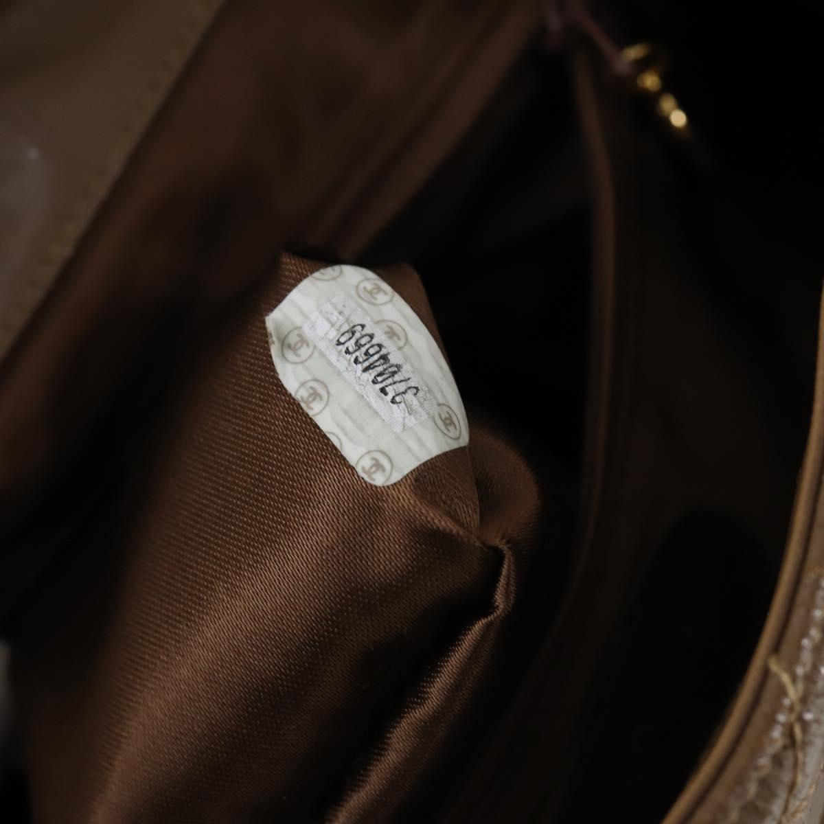 CHANEL Matelasse Backpack Coated Canvas Brown Gold CC Auth 142441