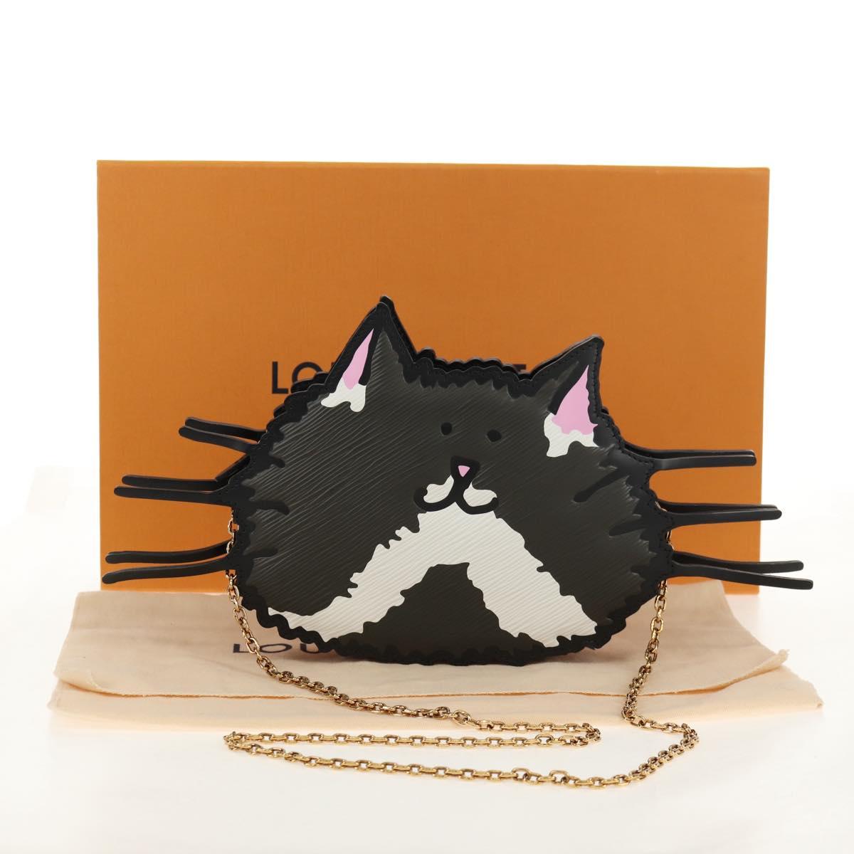 LOUIS VUITTON Epi Cat Face Pochette Shoulder Bag Gray LV Auth 142442M