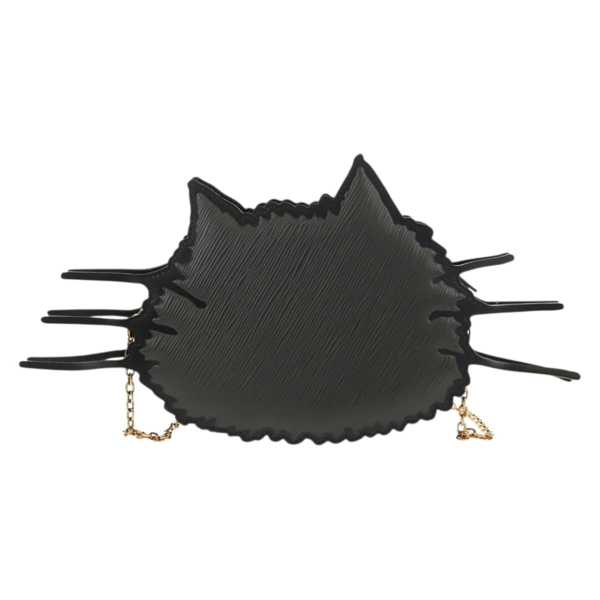 LOUIS VUITTON Epi Cat Face Pochette Shoulder Bag Gray LV Auth 142442M