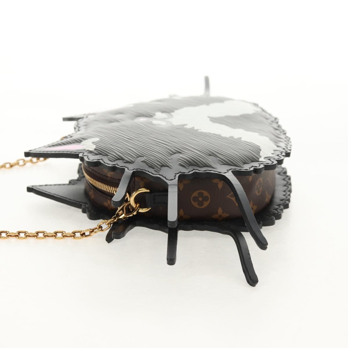 LOUIS VUITTON Epi Cat Face Pochette Shoulder Bag Gray LV Auth 142442M