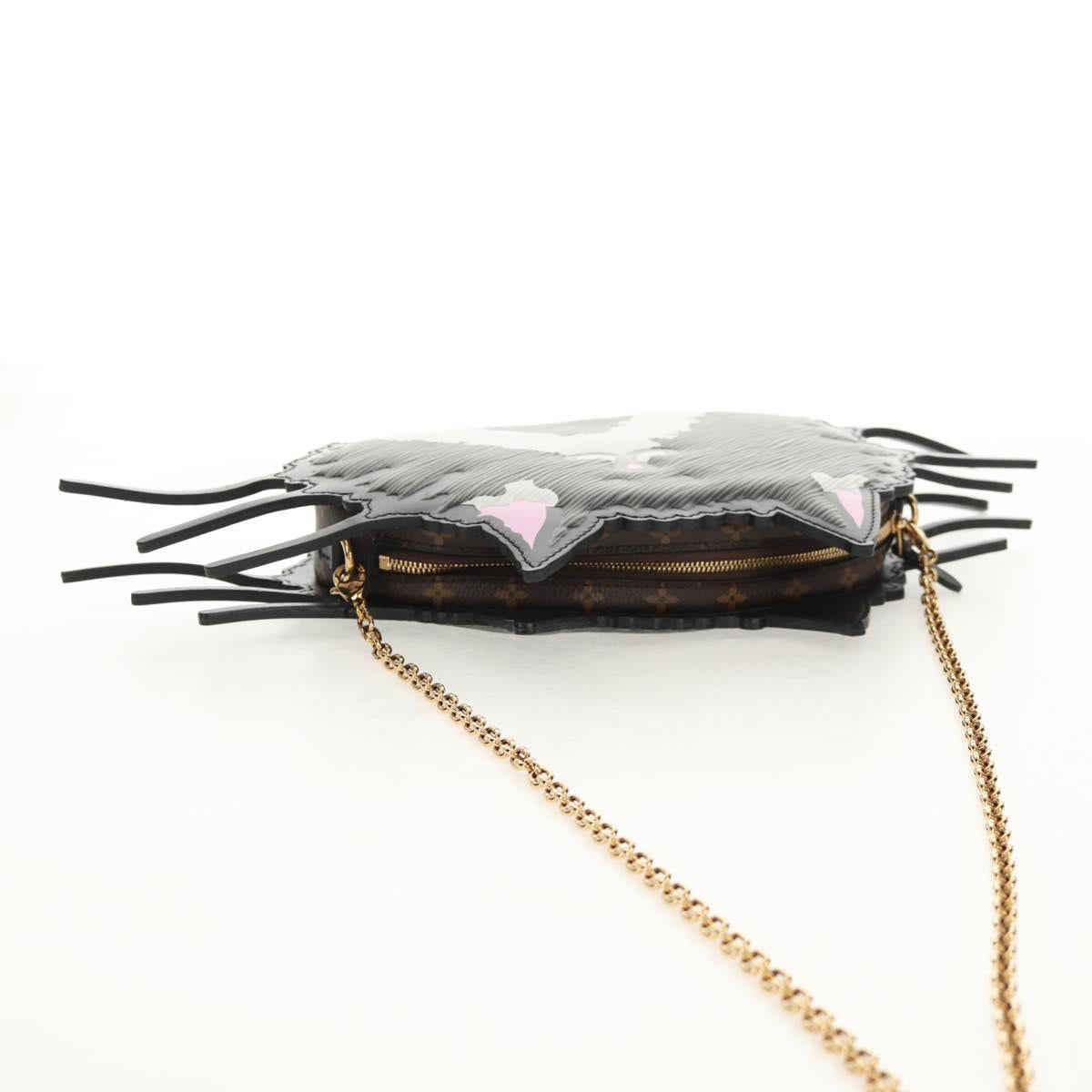 LOUIS VUITTON Epi Cat Face Pochette Shoulder Bag Gray LV Auth 142442M