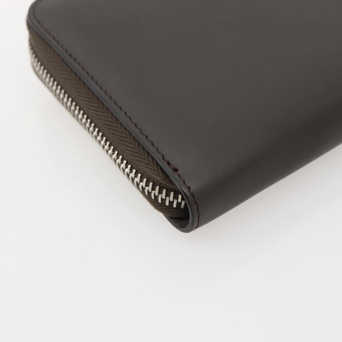 FENDI Hypnotize Long Wallet Leather Gray Auth 142443M