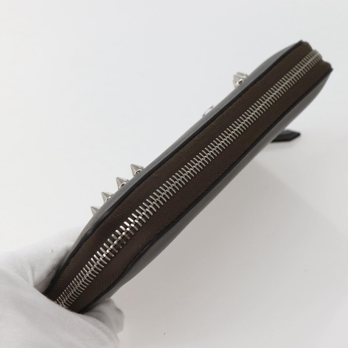 FENDI Hypnotize Long Wallet Leather Gray Auth 142443M