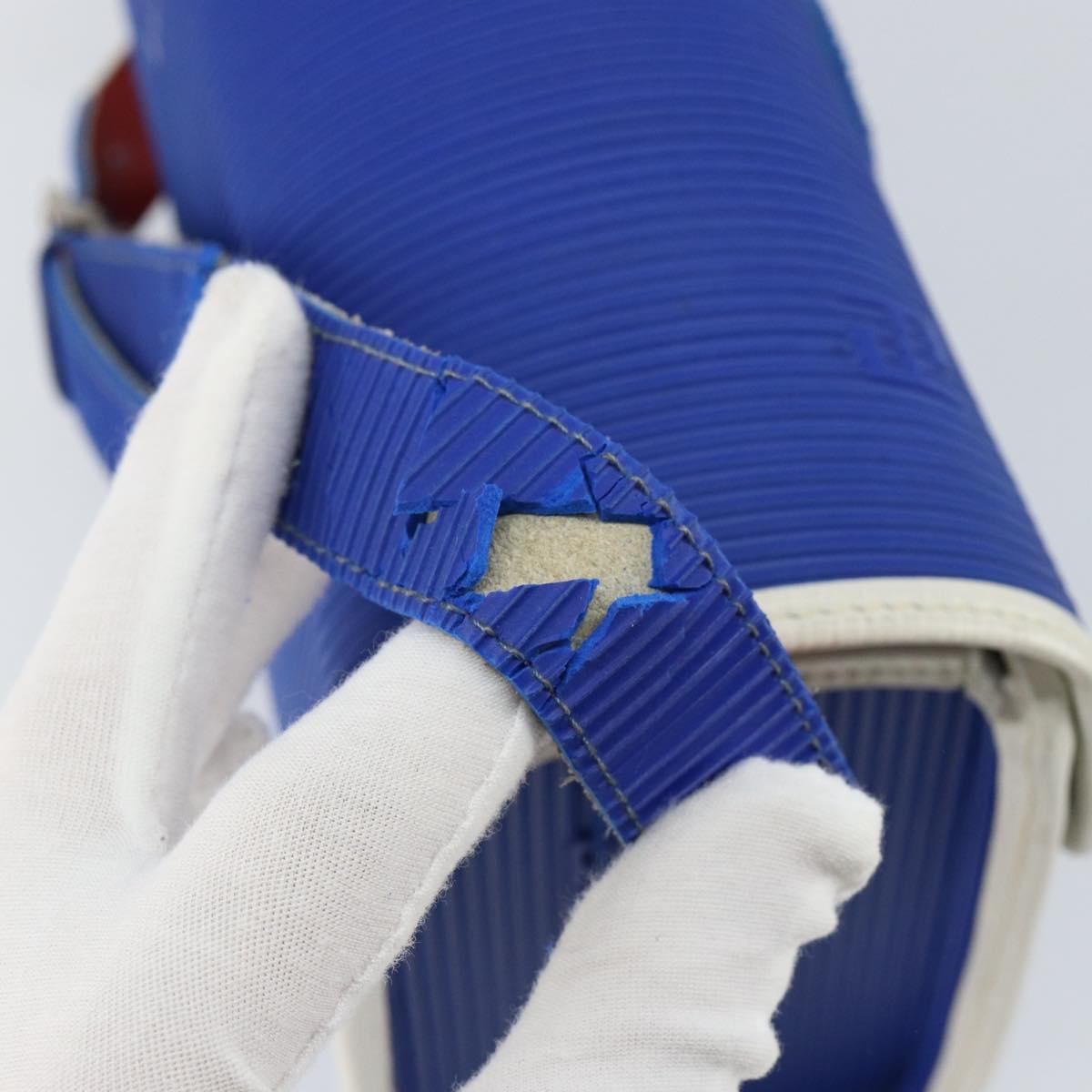 FENDI Shoulder Bag Rubber Blue Silver Auth 142445