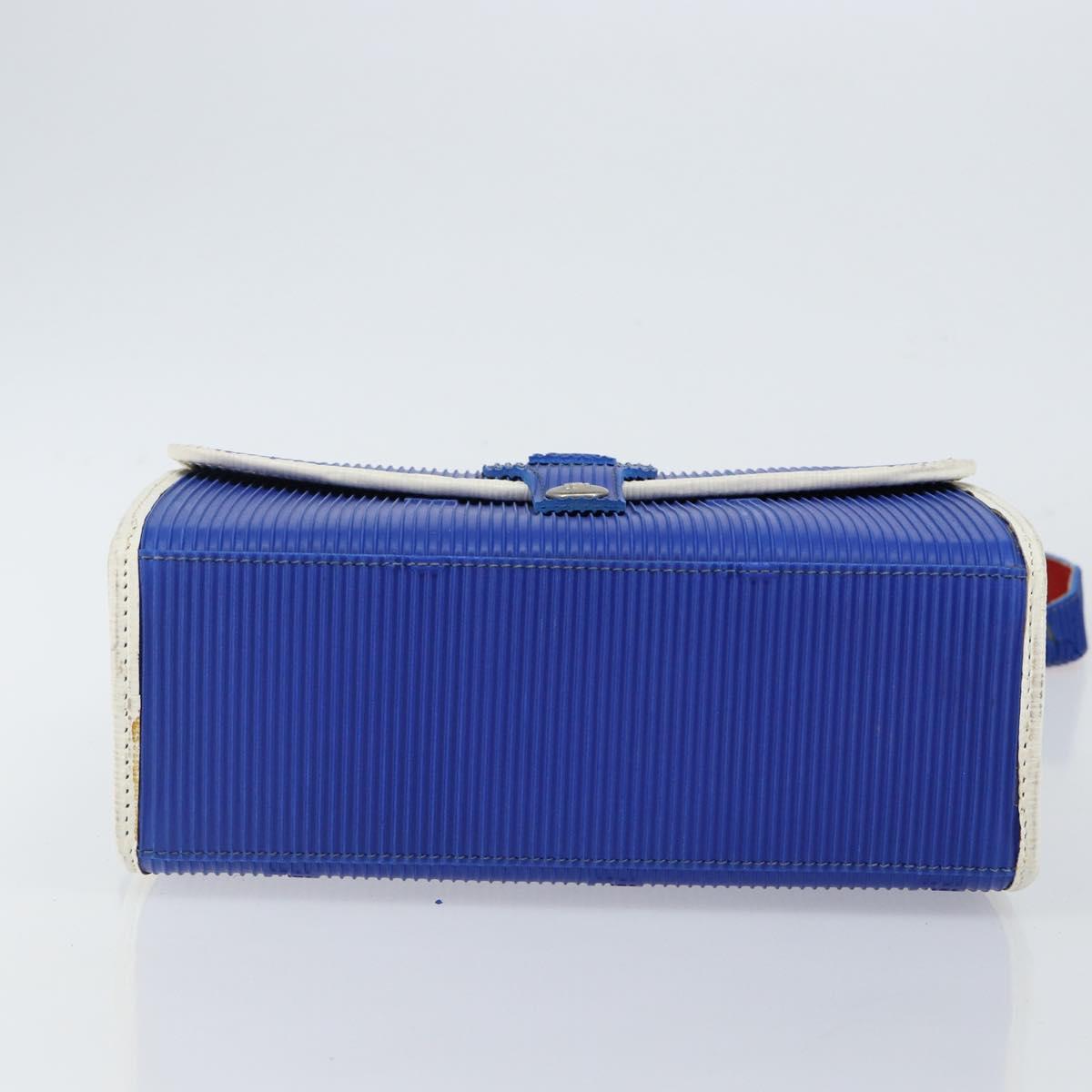 FENDI Shoulder Bag Rubber Blue Silver Auth 142445