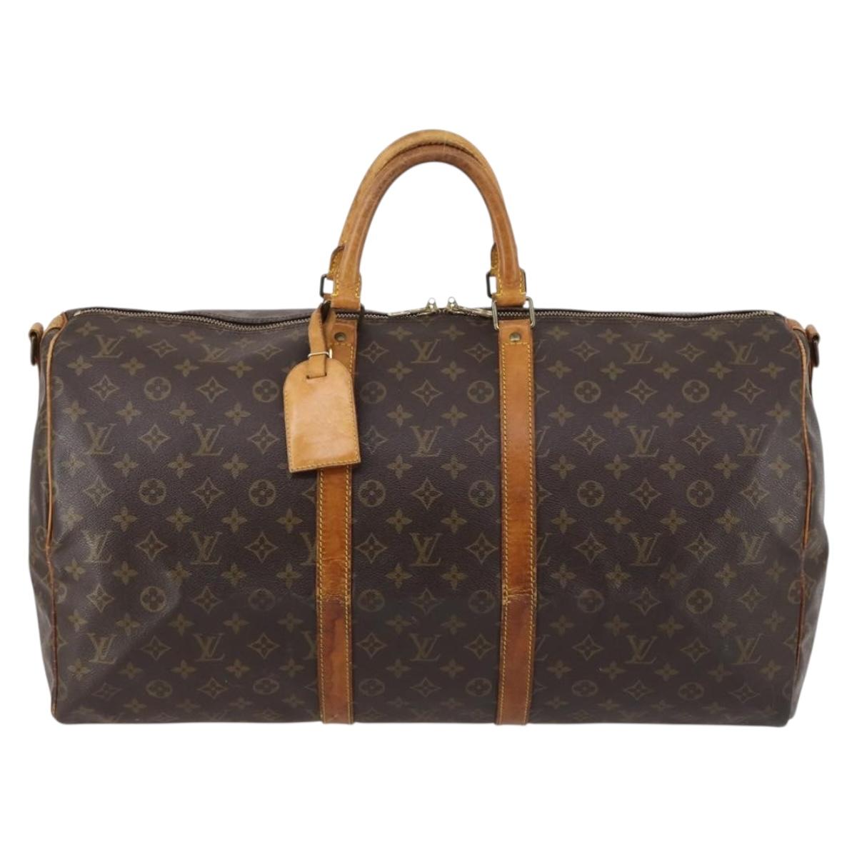 LOUIS VUITTON Monogram Keepall Bandouliere 55 Boston Bag M41414 LV Auth 142469