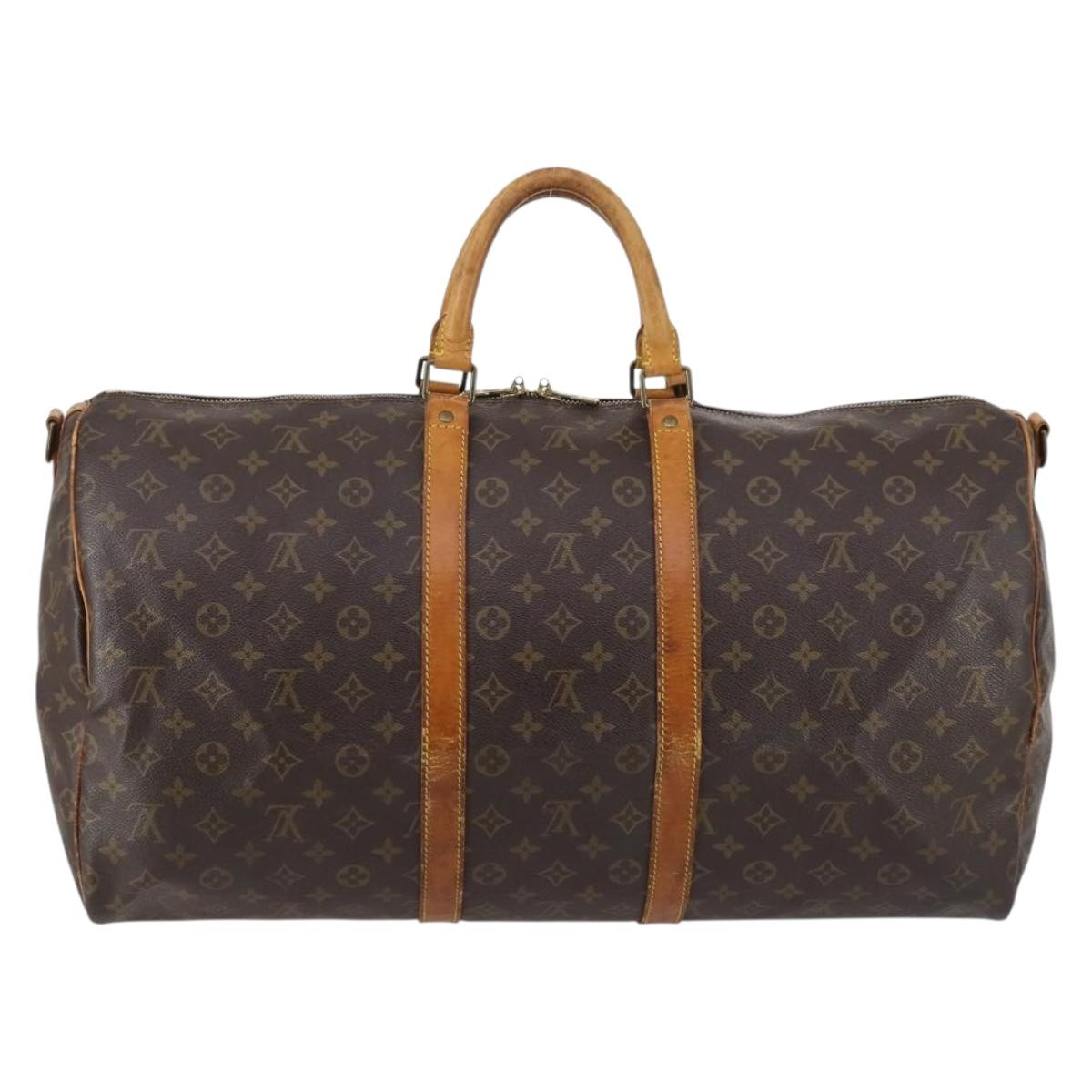 LOUIS VUITTON Monogram Keepall Bandouliere 55 Boston Bag M41414 LV Auth 142469