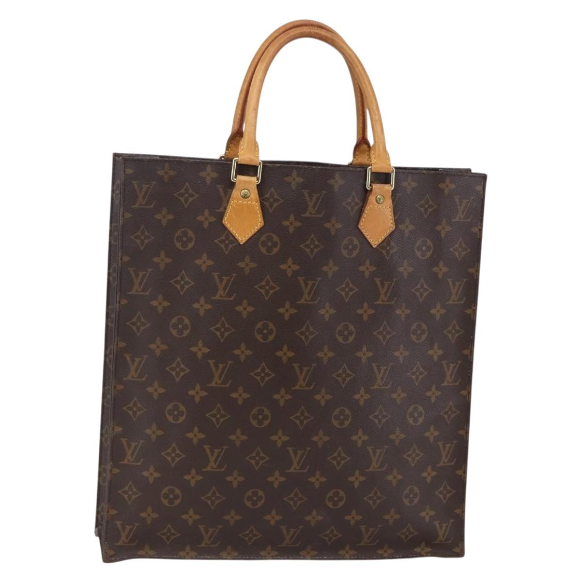 LOUIS VUITTON Monogram Sac Plat Hand Bag M51140 LV Auth 142474