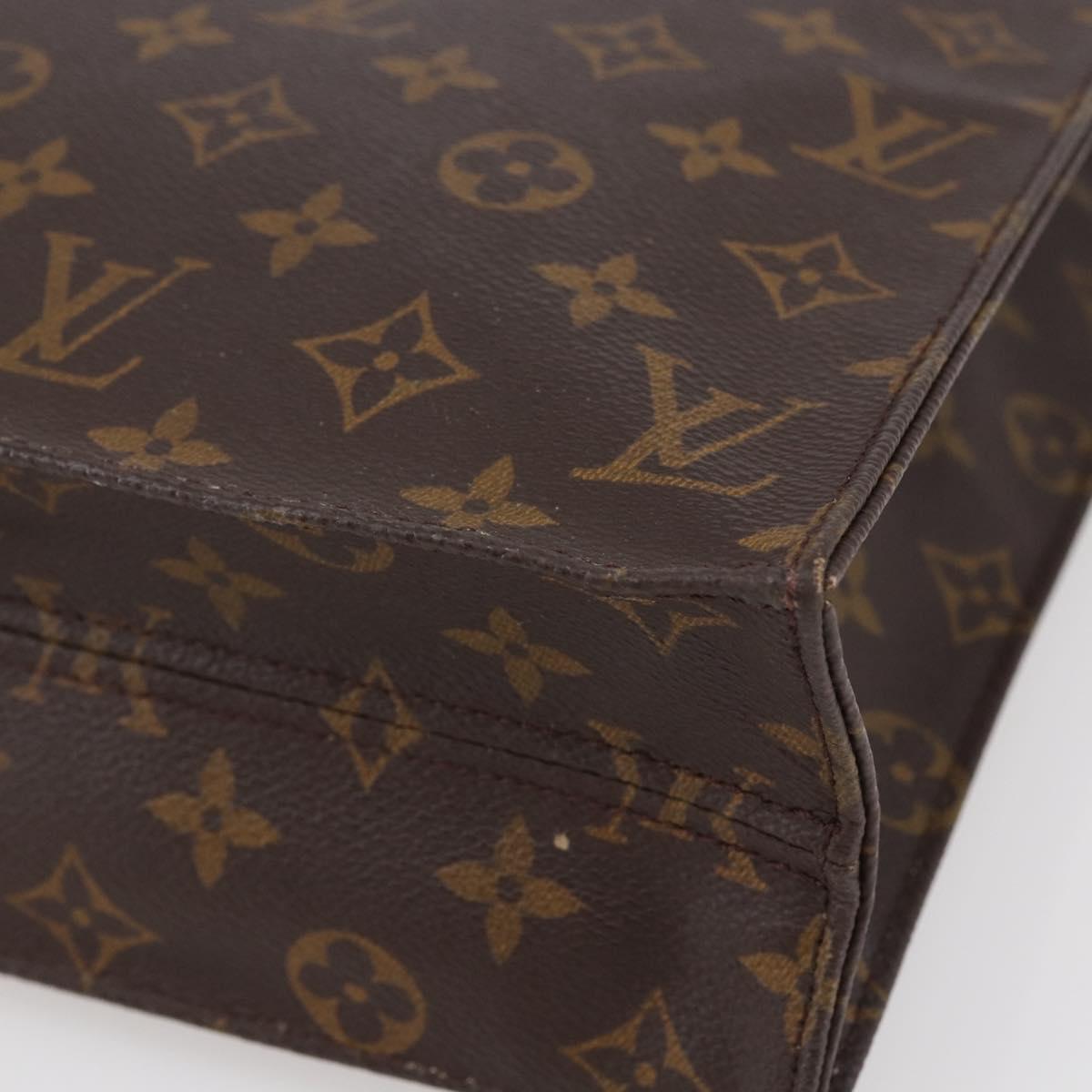 LOUIS VUITTON Monogram Sac Plat Hand Bag M51140 LV Auth 142474