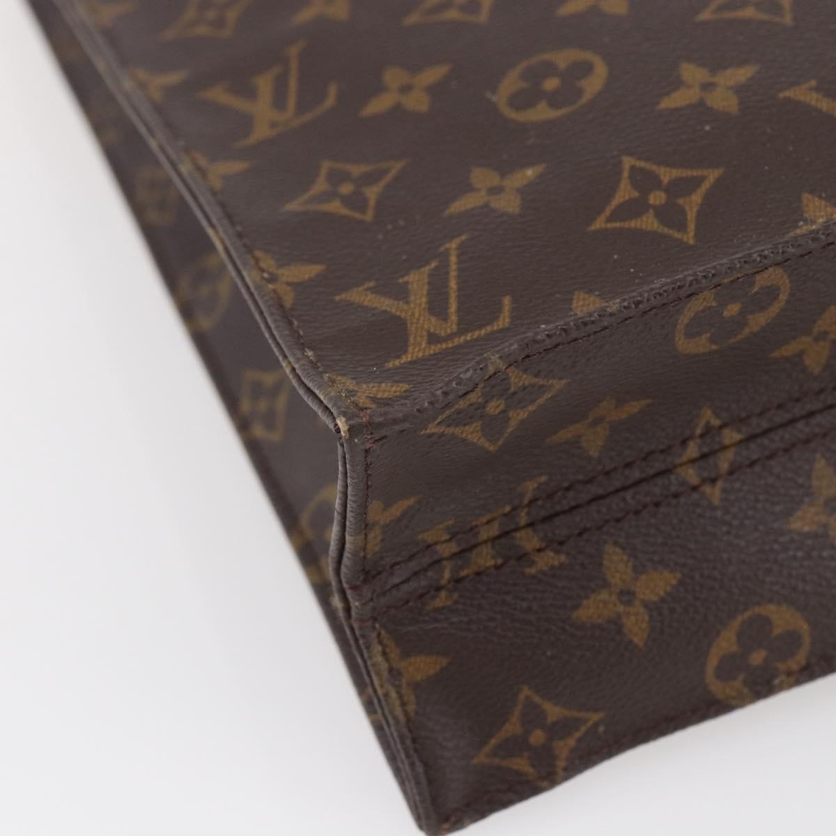 LOUIS VUITTON Monogram Sac Plat Hand Bag M51140 LV Auth 142474