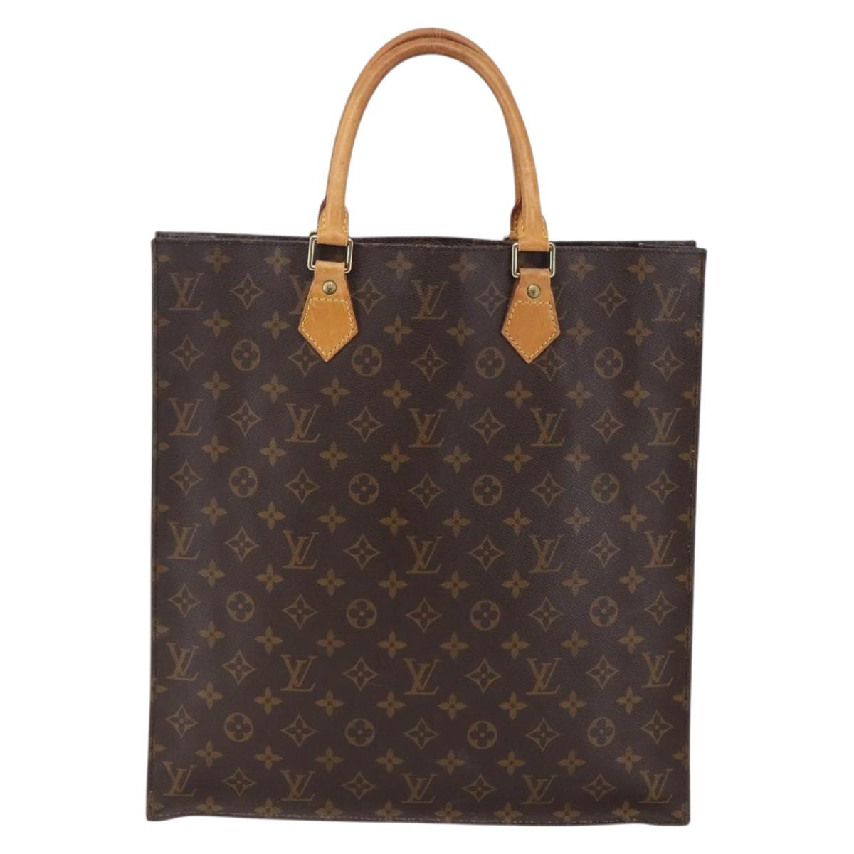 LOUIS VUITTON Monogram Sac Plat Hand Bag M51140 LV Auth 142474