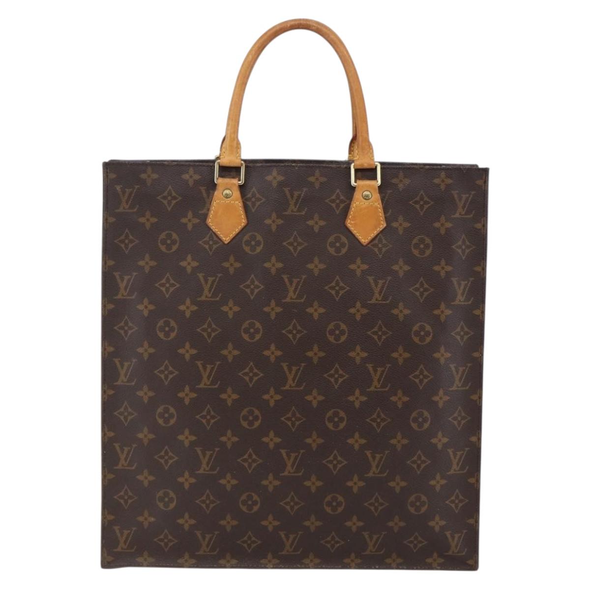 LOUIS VUITTON Monogram Sac Plat Hand Bag M51140 LV Auth 142474