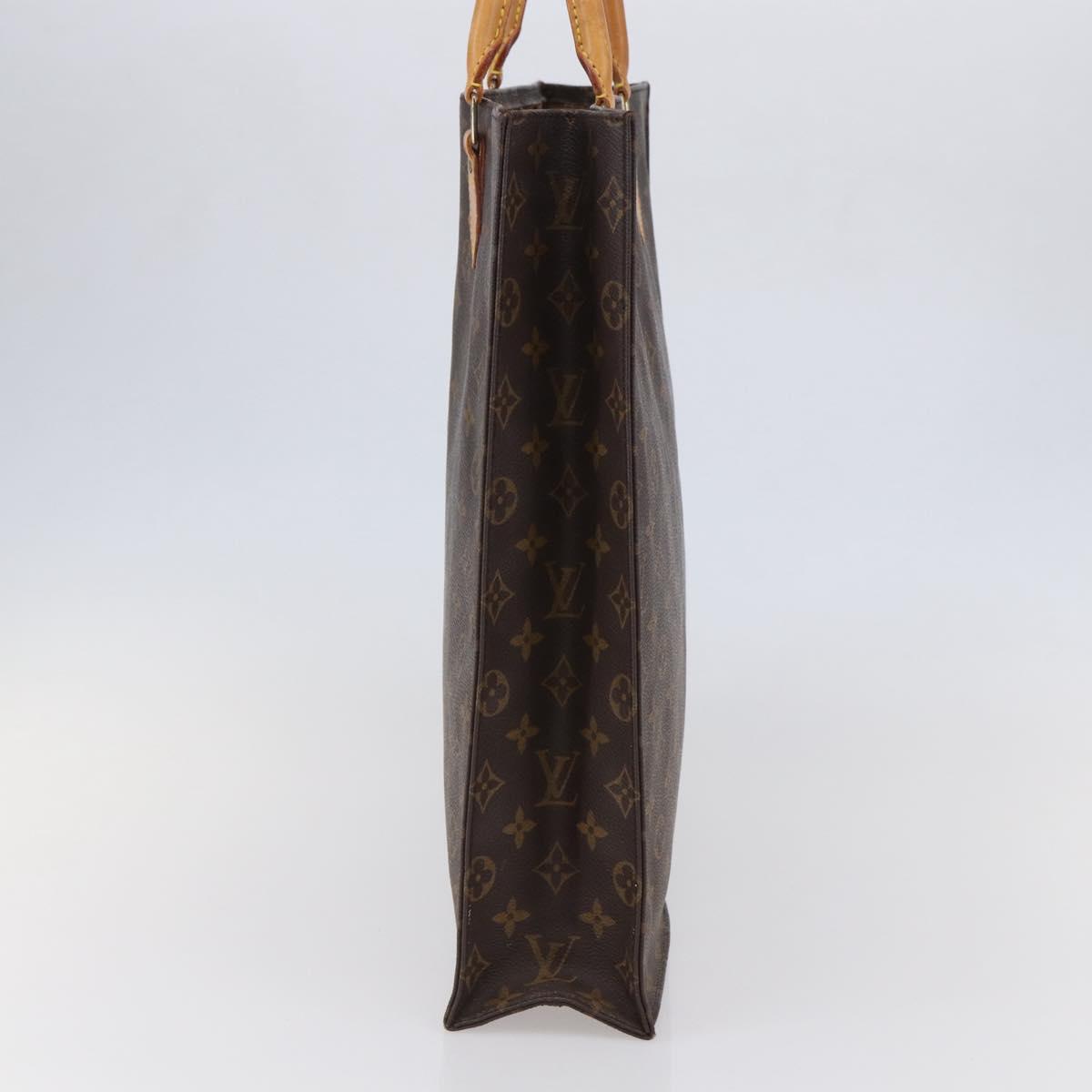 LOUIS VUITTON Monogram Sac Plat Hand Bag M51140 LV Auth 142474