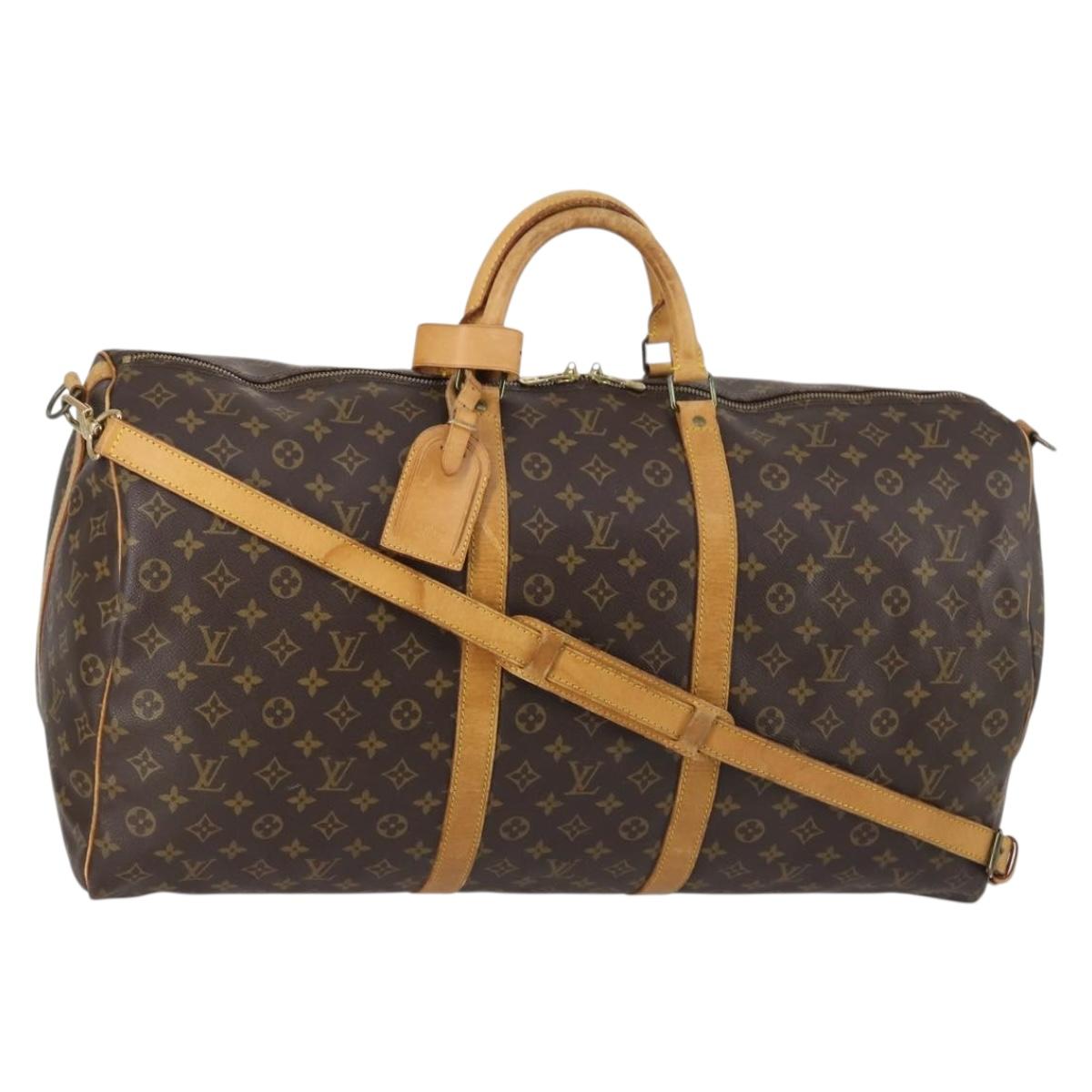 LOUIS VUITTON Monogram Keepall Bandouliere 60 Boston Bag M41412 LV Auth 142476
