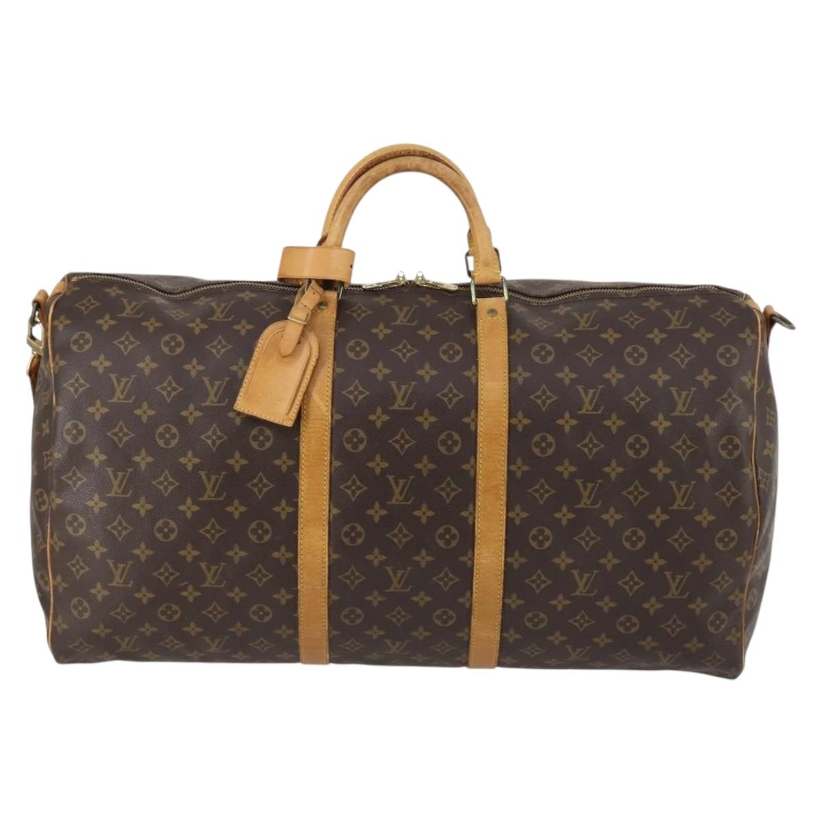 LOUIS VUITTON Monogram Keepall Bandouliere 60 Boston Bag M41412 LV Auth 142476
