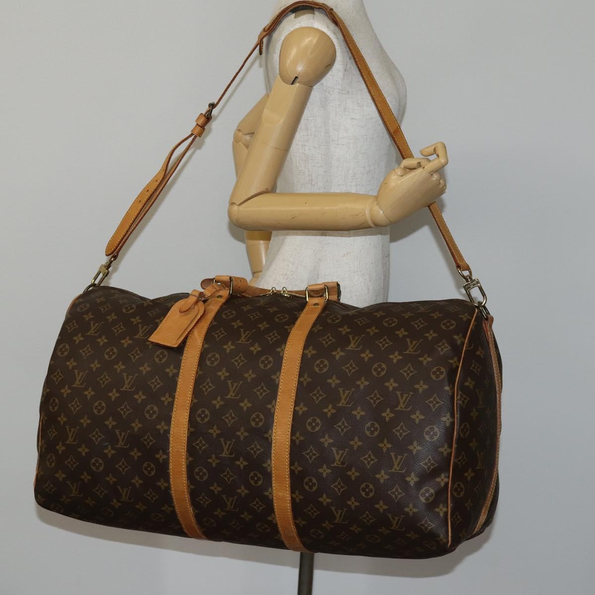 LOUIS VUITTON Monogram Keepall Bandouliere 60 Boston Bag M41412 LV Auth 142476