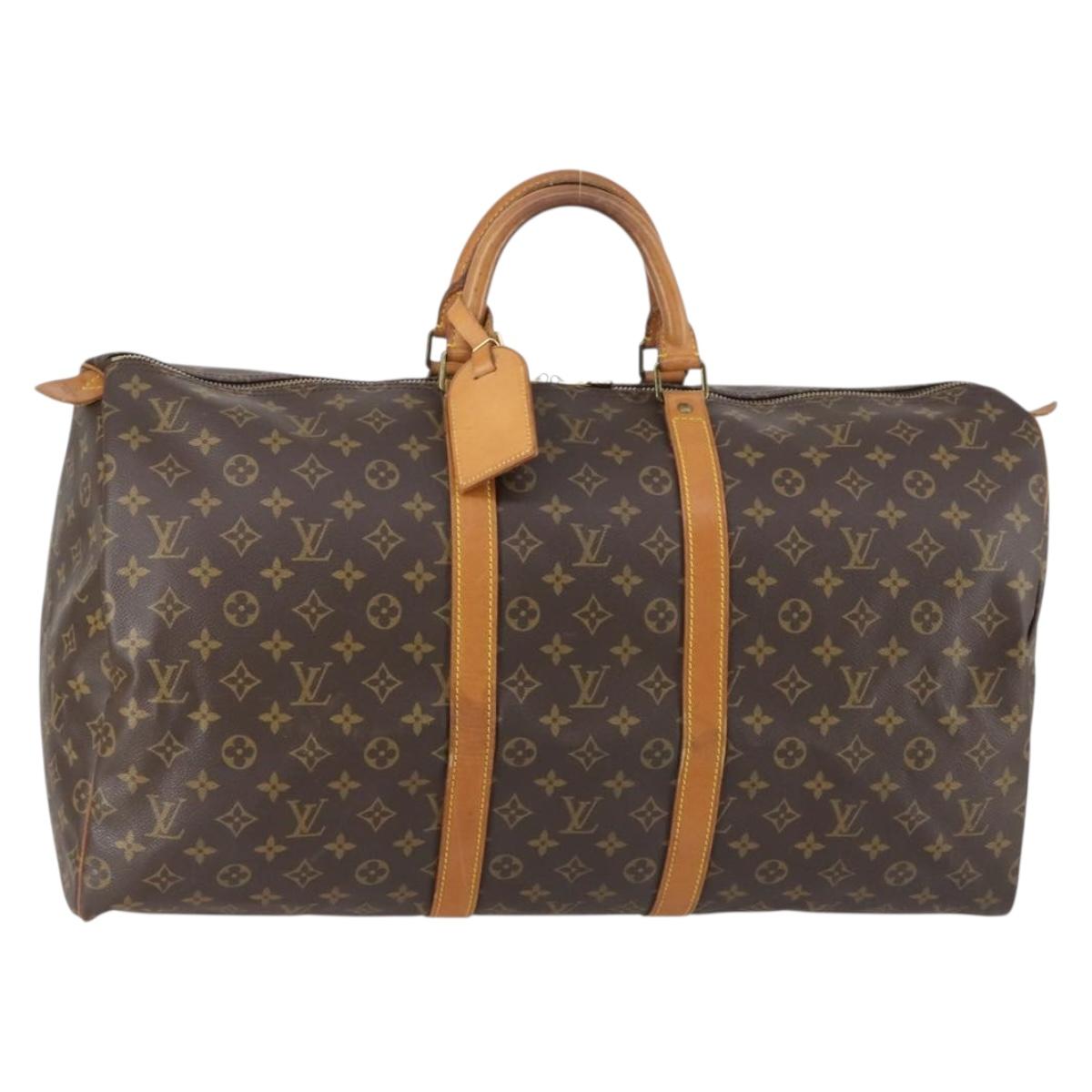 LOUIS VUITTON Monogram Keepall 55 Boston Bag M41424 LV Auth 142478