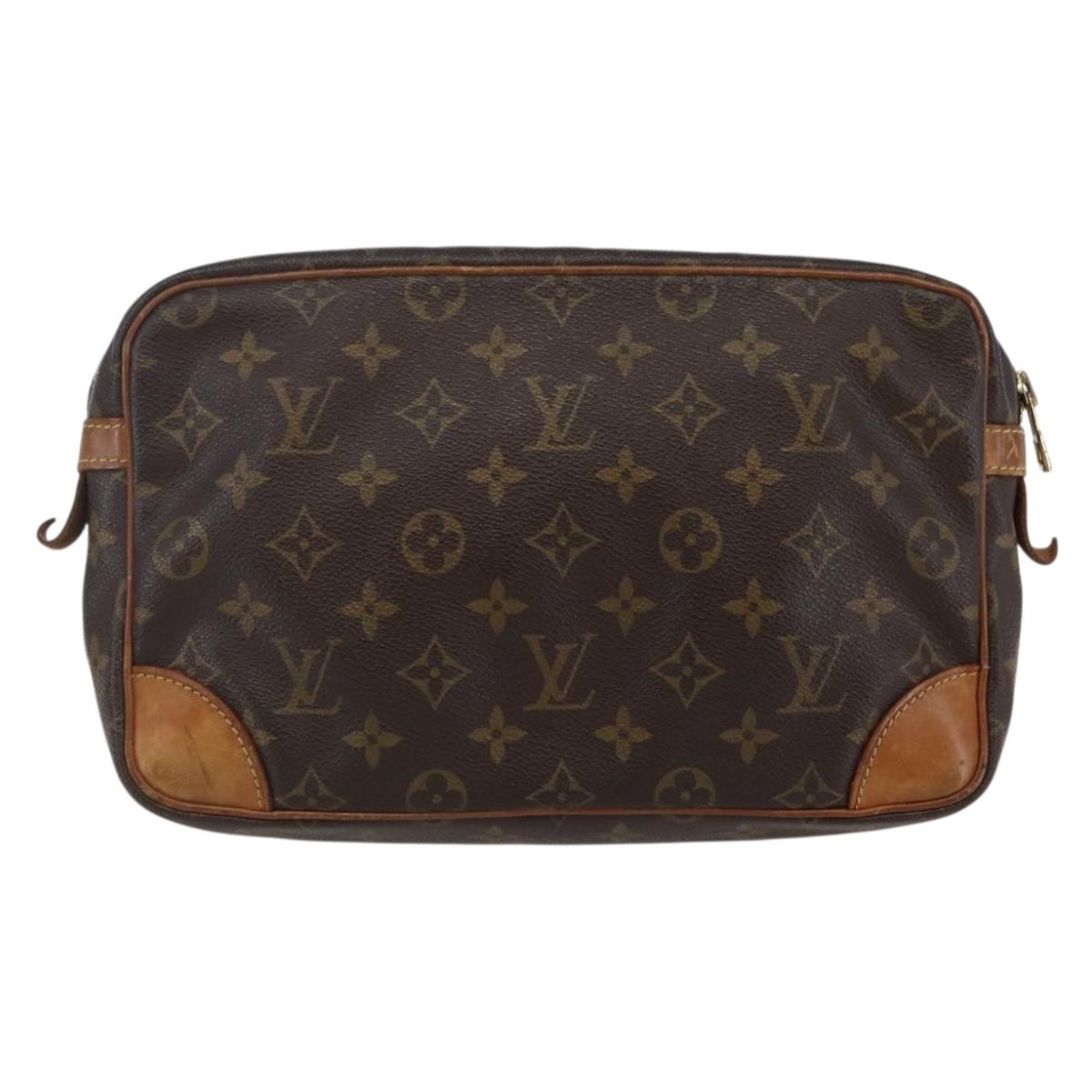 LOUIS VUITTON Monogram Compiegne 28 Clutch Bag M51845 LV Auth 142479