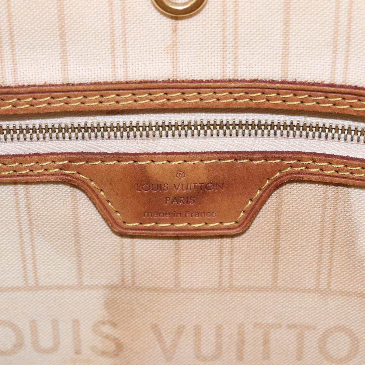 LOUIS VUITTON Damier Azur Neverfull MM Tote Bag N41605 LV Auth 142487