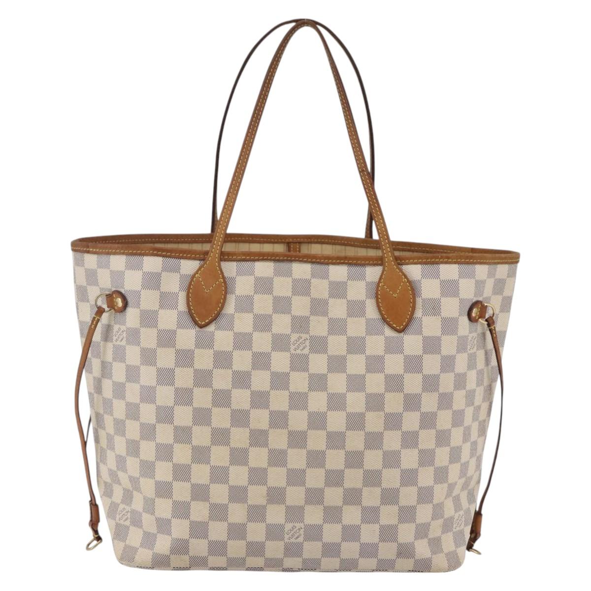 LOUIS VUITTON Damier Azur Neverfull MM Tote Bag N41605 LV Auth 142487