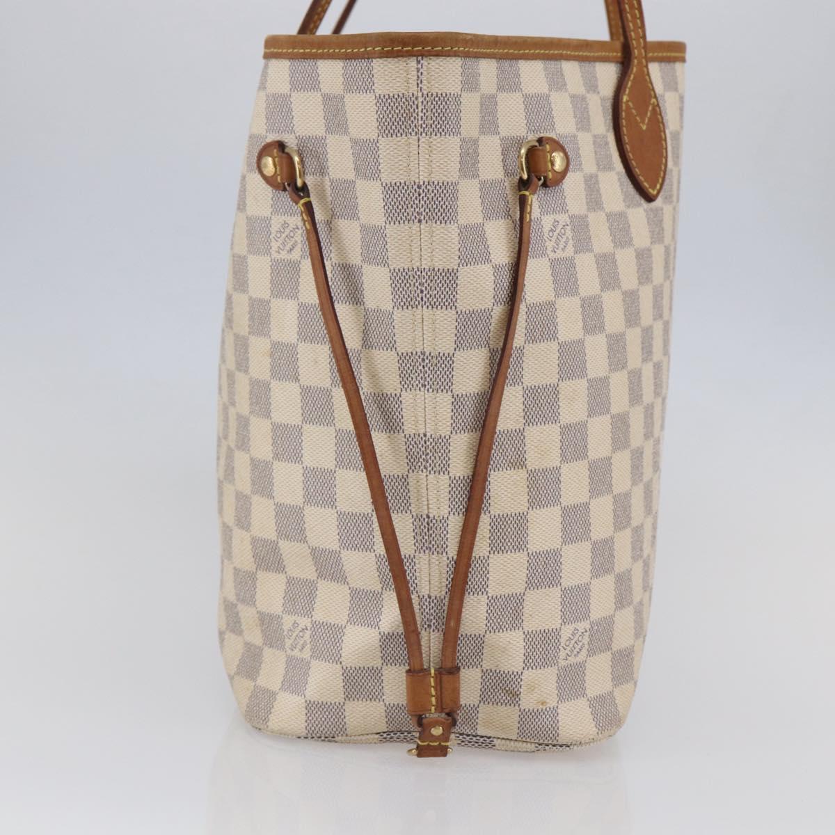 LOUIS VUITTON Damier Azur Neverfull MM Tote Bag N41605 LV Auth 142487
