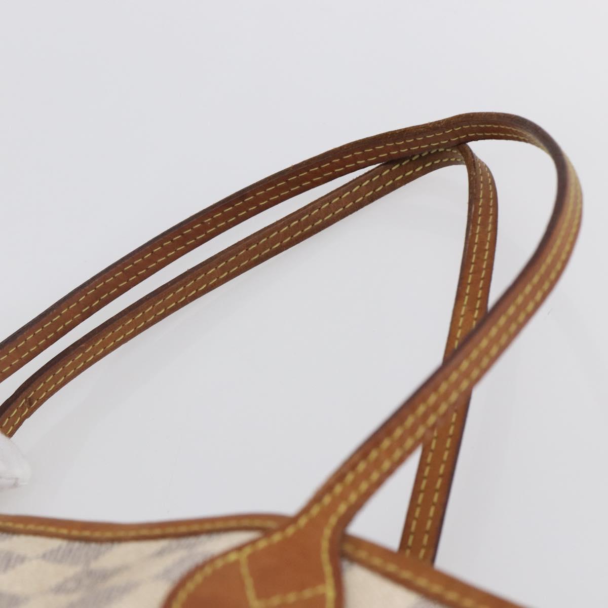 LOUIS VUITTON Damier Azur Neverfull MM Tote Bag N41605 LV Auth 142487