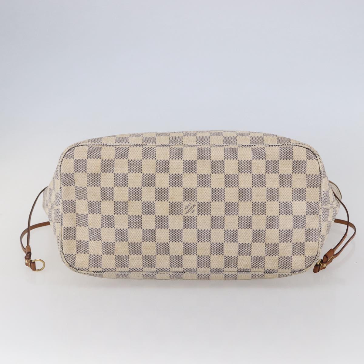 LOUIS VUITTON Damier Azur Neverfull MM Tote Bag N41605 LV Auth 142487