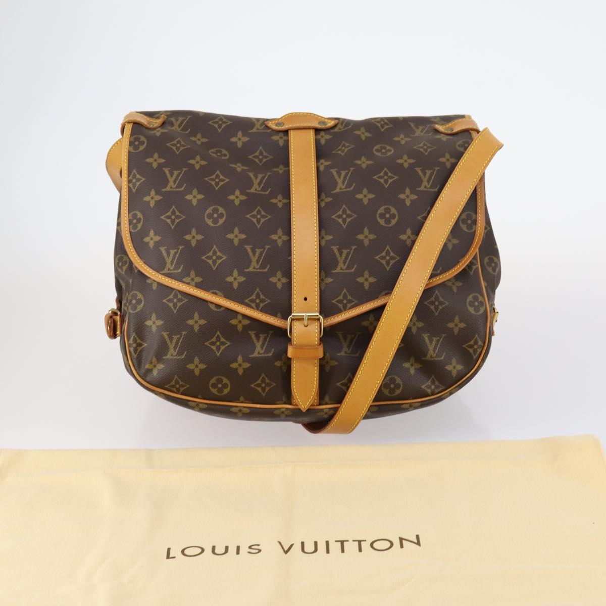 LOUIS VUITTON Monogram Saumur 35 Shoulder Bag M42254 LV Auth 142507