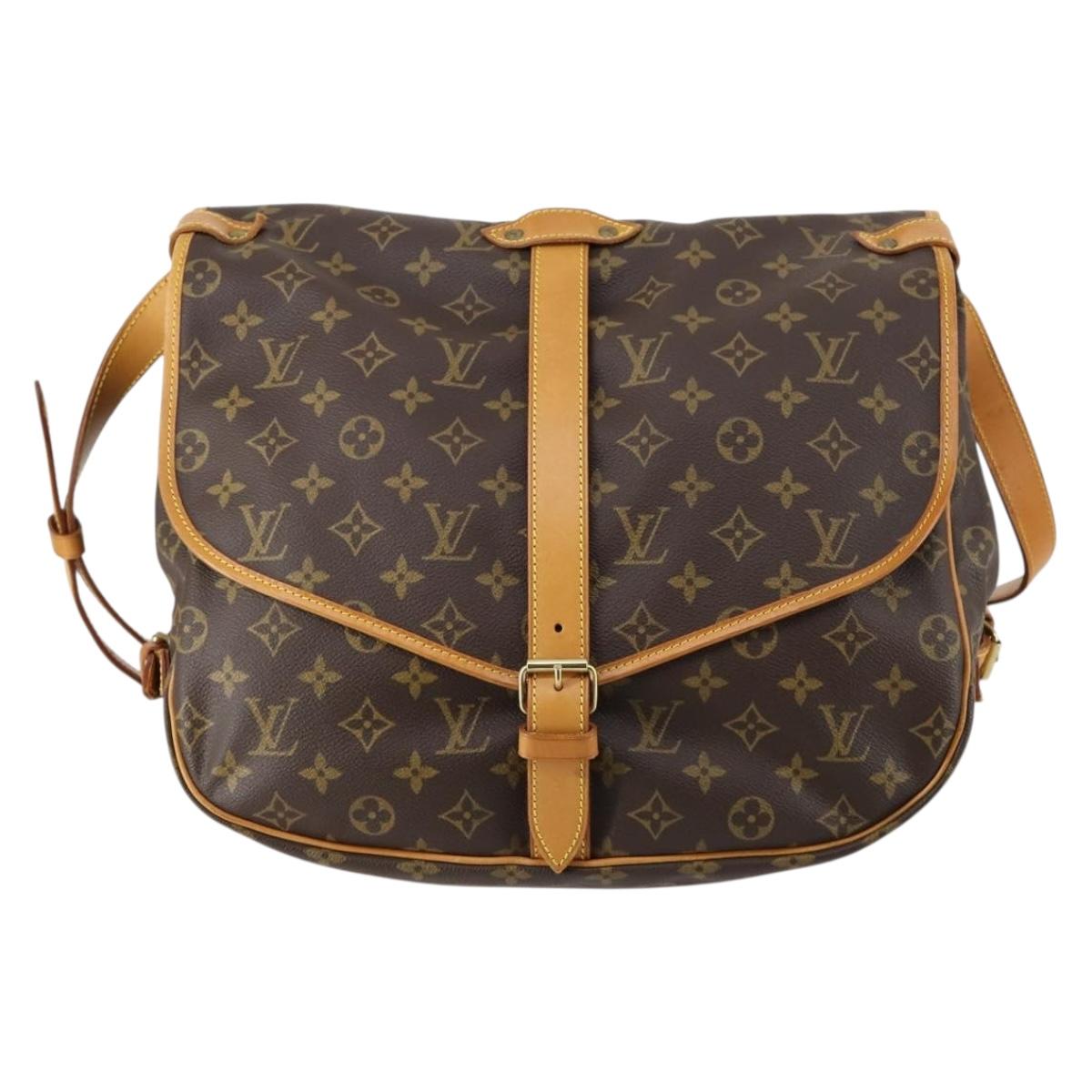 LOUIS VUITTON Monogram Saumur 35 Shoulder Bag M42254 LV Auth 142507