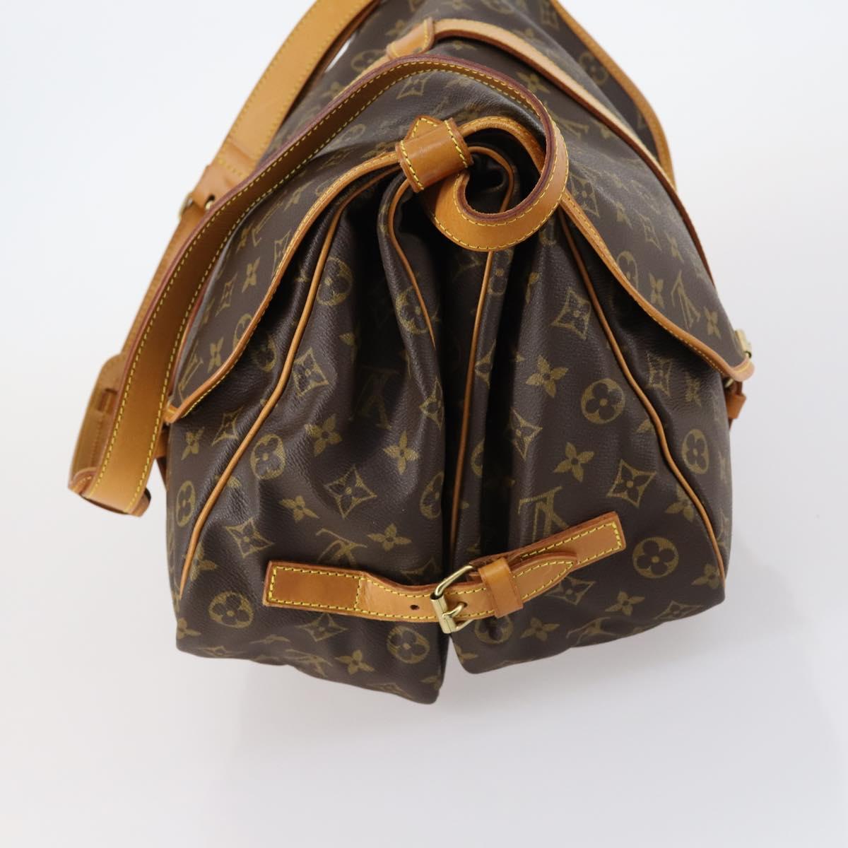 LOUIS VUITTON Monogram Saumur 35 Shoulder Bag M42254 LV Auth 142507