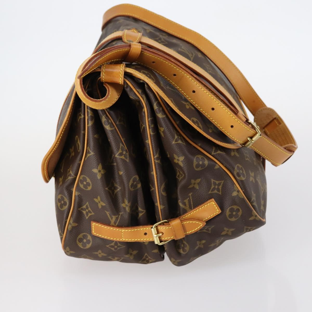 LOUIS VUITTON Monogram Saumur 35 Shoulder Bag M42254 LV Auth 142507