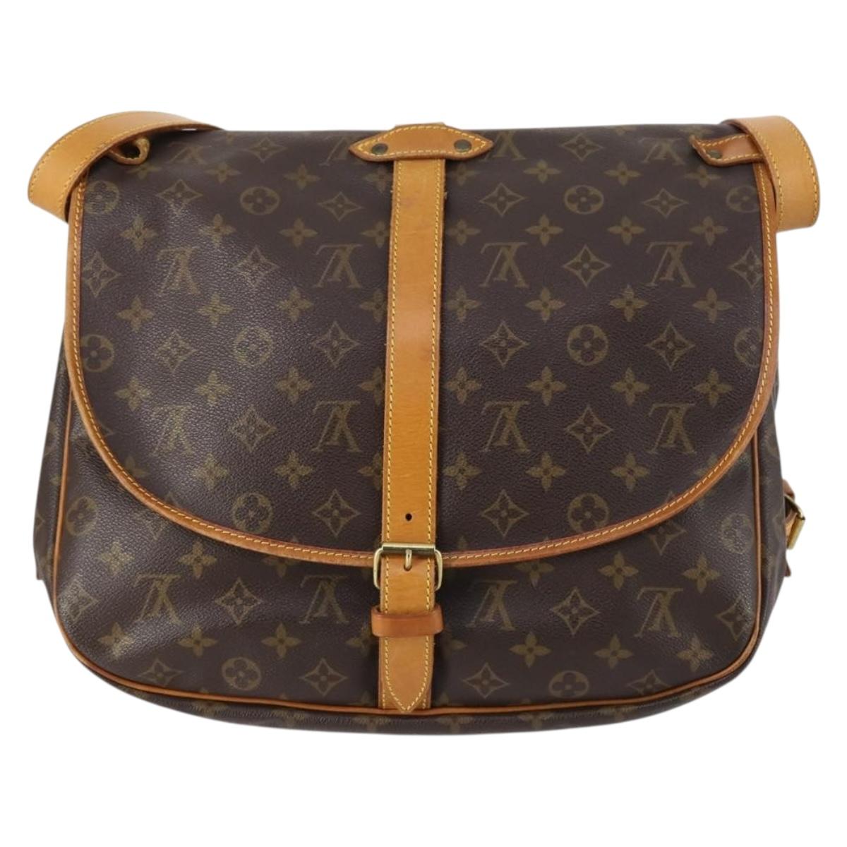 LOUIS VUITTON Monogram Saumur 35 Shoulder Bag M42254 LV Auth 142511