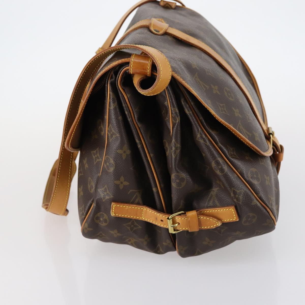 LOUIS VUITTON Monogram Saumur 35 Shoulder Bag M42254 LV Auth 142511