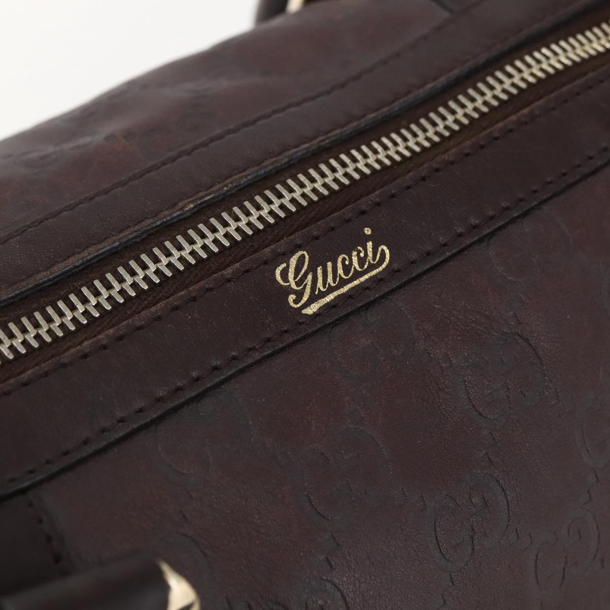 GUCCI GG Canvas Guccissima Hand Bag Leather Brown Gold 130942 Auth 142535