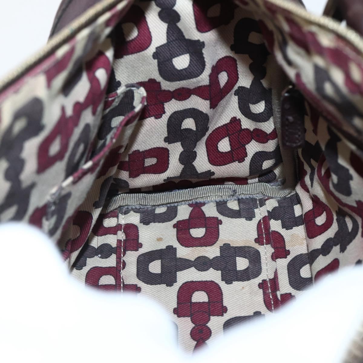 GUCCI GG Canvas Guccissima Hand Bag Leather Brown Gold 130942 Auth 142535