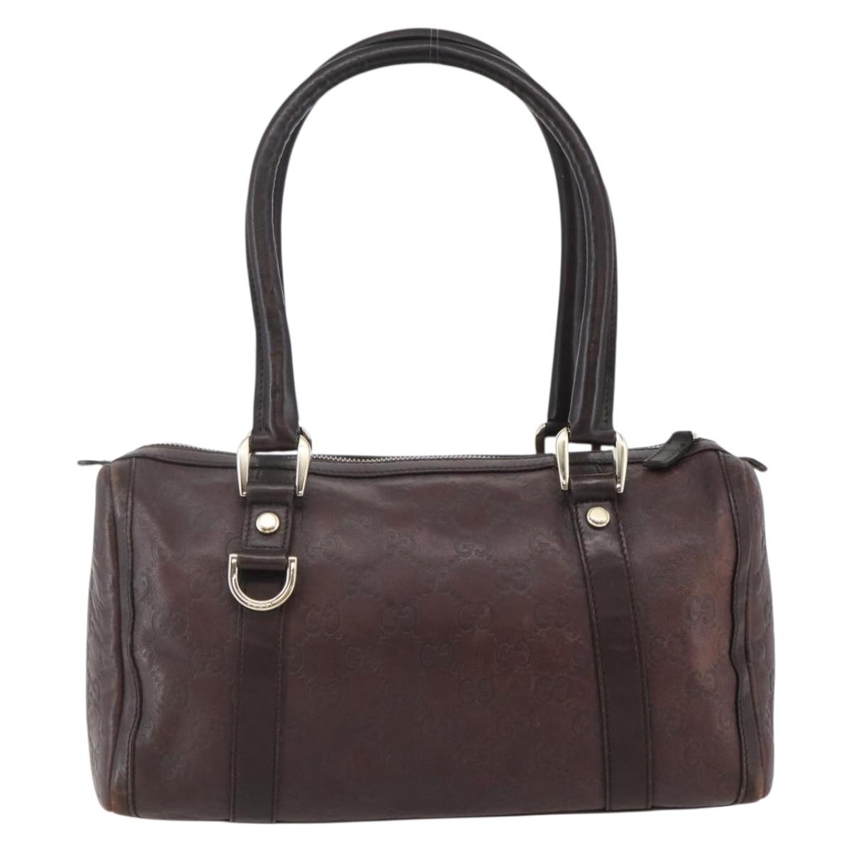 GUCCI GG Canvas Guccissima Hand Bag Leather Brown Gold 130942 Auth 142535