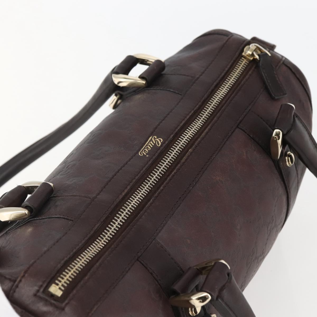 GUCCI GG Canvas Guccissima Hand Bag Leather Brown Gold 130942 Auth 142535