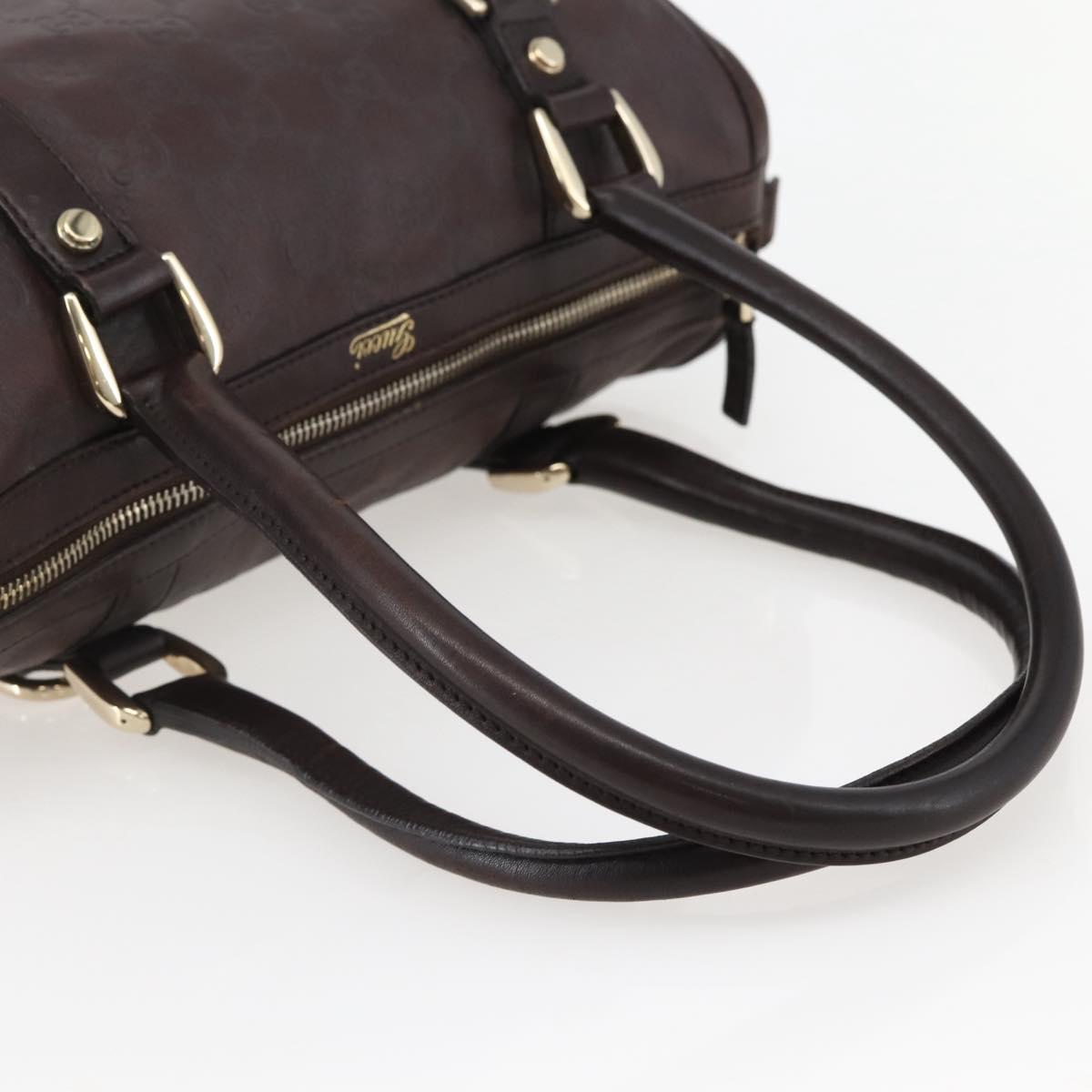 GUCCI GG Canvas Guccissima Hand Bag Leather Brown Gold 130942 Auth 142535