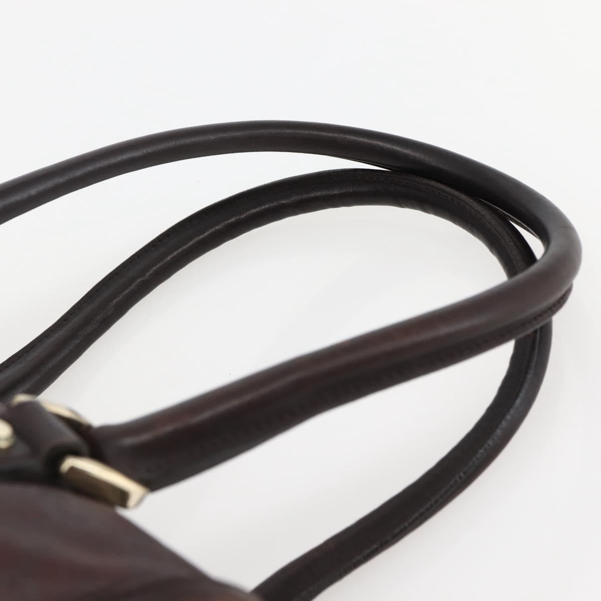 GUCCI GG Canvas Guccissima Hand Bag Leather Brown Gold 130942 Auth 142535